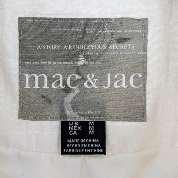 mac & jac Off-White Double-Breasted Trench Coat - Picture 6 of 8